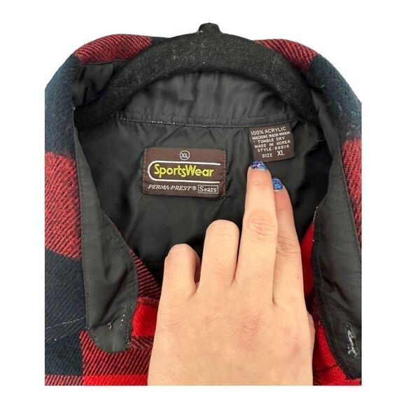 Vintage Sportswear buffalo plaid button down shirt size XL - Picture 3 of 7